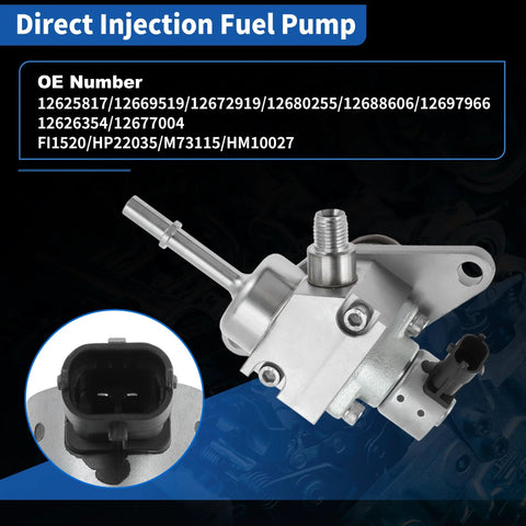 GDI High Pressure Fuel Pump HPFP For Chevrolet Silverado 1500 Tahoe Suburban GMC Sierra 1500 Yukon Direct Injection Mechanical Pump Replacement Drop In Ready Fits Cadillac Escalade 2015 2018 And Other GM V8 Models with OE Numbers listed