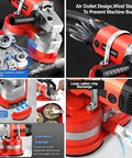Heavy Duty Tri Head Angle Grinder With 2800W Pure Copper Motor eight inch floor polisher showing air outlet design and chip discharge.
