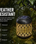 Solar Powered Outdoor Hanging Lanterns For Garden And Patio, Waterproof Landscape Lights With Warm White LED under rain