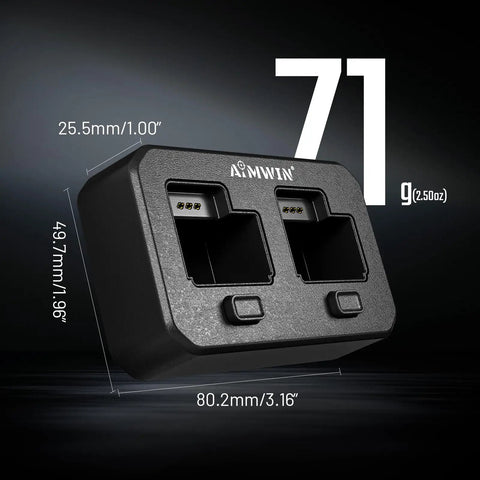 Dual Magnetic Charging Dock For WL500 Batteries With USB C Fast Charge, dimensions displayed