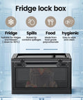 Massive 24 Liter Lockable Storage Box For Meds And Personal Items With 3 Combo Lock Stackable Safe Box in fridge environment
