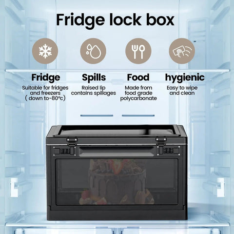 Massive 24 Liter Lockable Storage Box For Meds And Personal Items With 3 Combo Lock Stackable Safe Box in fridge environment