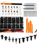 260 Piece Car Bumper Retainer Clips Kit With Plastic Rivets And Push Fasteners, 12 Popular Sizes For Door Trim, Panels, And Fender