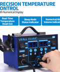 Hand adjusting 862BD+ 2-In-1 Soldering Iron And Hot Air Rework Station With Fahrenheit And Celsius Temperature Control