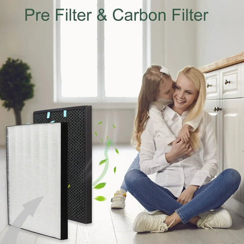 Air400 Compatible Replacement 400 Filter Set With Activated Carbon Filter 2521 And 2520 Parts 1 Plus 1 Pack in living room