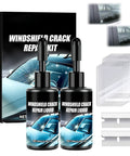 Two Pack Windshield Chip Repair Kit That Fixes Chips Fast With A Five Minute Quick Glass Repair Liquid For Long Lasting Results On Windshields