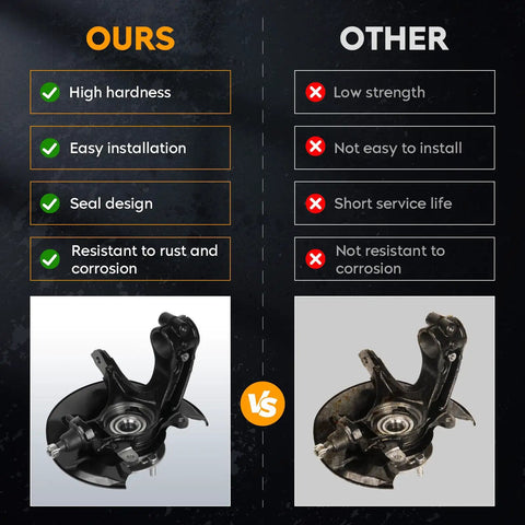Comparison of Front Right Steering Knuckle And Wheel Bearing Hub Assembly For Honda Accord 2013 To 2016 24l, highlighting advantages.