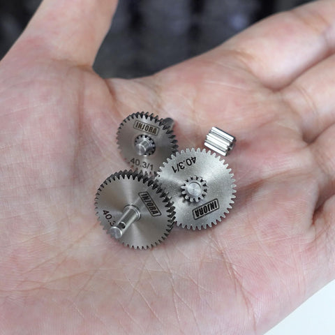 Stainless Steel Transmission Gear Set 40.3 To 1 Low Range For TRX4M 1 By 18 RC Crawler Upgrade CNC Machined Rust Resistant Includes 11 Tooth Pinion