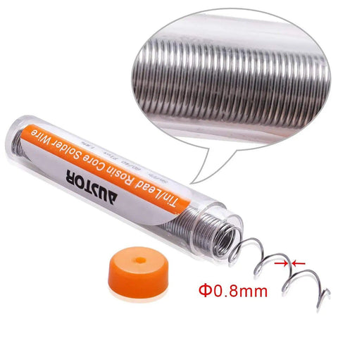 Close-up of Six Pack 60-40 Rosin Core Solder Wire Tin Lead For Electronics Soldering Tools 0.8mm Diameter 20g Each