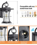 Dusk To Dawn Outdoor Wall Light With Photocell Sensor, Waterproof Matte Black Exterior Wall Mount Porch Lamp, compatible with E26 base