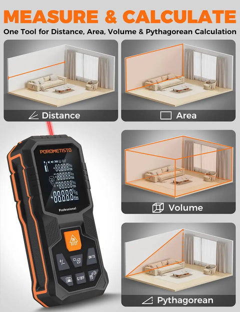 Top Shelf Laser Measure With Knockout Angle Sensor And Heavy Duty Tripod Mount Giving You Badass Precision Over One Hundred Sixty Four Feet Perfect For Rough Outdoors And Tight Indoors Where You Need Rock Solid Reads Every Single Run