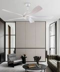 Ceiling Fan with Light and Handheld Controller 6 Speeds 2200LM for Bedroom in modern living room setting.