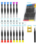18-Piece Mini Precision Screwdriver Kit With Magnetic Case Featuring Flathead Phillips Torx Pentalobe Bits And Tweezers