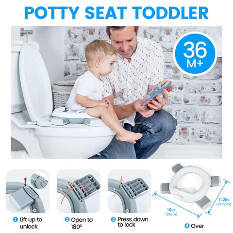 Portable Three In One Toddler Potty Training Chair To Go And Travel Emergency Toilet Seat For Little Ones Easy Setup Stand Alone Nursery Commode Super Stable On The Go Road Trip Essential