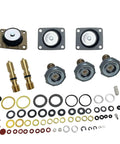 Carburetor Rebuild Kit Replacement For 37-485 Holley 4150 Model Double Pumper 4 Barrel CFM 600 650 700 750 800 850 With Gaskets O Rings Diaphragm Needle Power Valve Pro Grade Performance Upgrade shown with components.