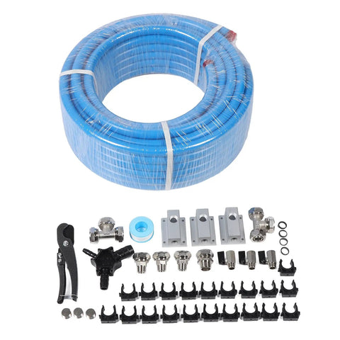 Three Layer HDPE Aluminum Shop Air Line Kit 3 4 Inch By 100 Feet, 200 PSI O Ring Sealed components and tubing
