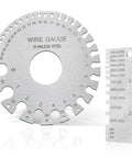 Pro Grade Metal Gauge Set For Welding, Dual Sided Round Wire Sheet Gauge, Stainless Steel Wire Gauge Measurements, tools displayed