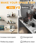 Legit Heavy Duty Floating Shelf Brackets 6 Pack With Mounting Hardware Solid Iron L Brackets For Wall Shelves showcased in tidy vs disorganized home office.