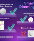 Smart LED Light Bulbs You Can Control With Alexa And Google Assistant, voice and app control dimming options shown