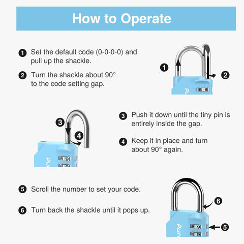 Four Digit Outdoor Waterproof Padlock For Locker And Storage A Tough Zinc Alloy Lock operation instructions diagram
