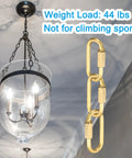 Heavy Hitting 4mm Copper Chain Quick Links, 2 Pack Screw Locking Connectors And Oval Snap Rings Built Tough As Nails To Carry 44 Lbs For Backpacks Tents And Chandeliers, Killer Brass Tone Hardware.
