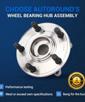 Front Wheel Hub And Bearing Assembly For Honda Odyssey 2011-2017, 5 Lug With ABS, 152mm Flange Diameter, top view
