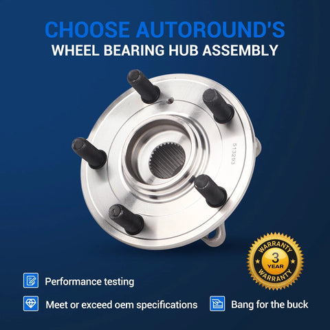 Front Wheel Hub And Bearing Assembly For Honda Odyssey 2011-2017, 5 Lug With ABS, 152mm Flange Diameter, top view