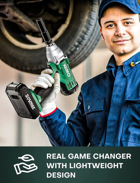 20V Cordless Impact Wrench 1/2 Inch Kit With Battery And Charger, Delivers Up To 236 Ft-Lbs Of Torque And 3400 IPM, Includes 7-Piece Socket Set And Variable Speed For Car Tires, Beast For Stubborn Lug Nuts And Rusted Fasteners