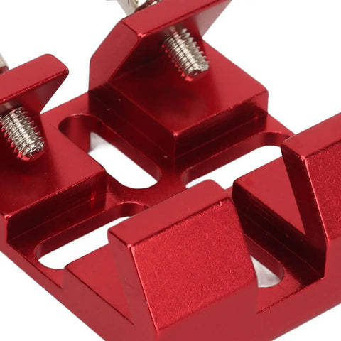 Close-up of red aluminum alloy Sturdy Dovetail Base For Finder Scope And Telescope Finderscope Mount Bracket with thumbscrews.