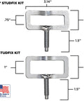 Exhaust Stud Clamp Kit For V8 And V10 Trucks Easy Inexpensive Fix To Reattach Down Pipe And Flange To Manifold Without Drilling Or Welding Includes 2 Clamps Lock Nuts Installation Guide Fits Most V10 Ford Trucks diagram with dimensions