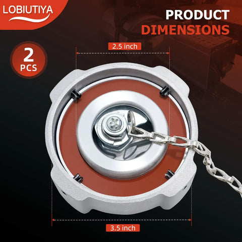 2 Pack 3 Inch Female One Quarter Turn Locking Diesel Non Vented Fuel Tank Cap For Freightliner Century 112 Cascadia 125