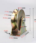 Beefy Heavy Duty Sliding Gate Roller with Steel V Shaped Wheel Dual Bearing Track Rail Caster for Industrial Gates 119mm