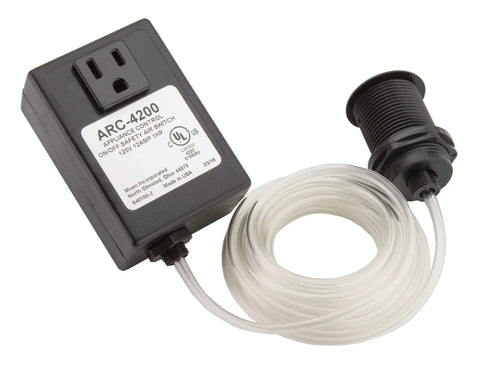 Chrome Air Switch With Controller For Sink Spot Resistant Stainless Finish No Fuss In Sink Hole Install Durable Button For Garbage Disposal Or Faucet Activation ARC 4200 CHSRS.