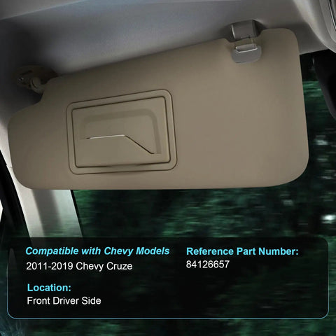 Beige Sun Visor For Chevy Cruze 2011 2019 Left Driver Side With Mirror No Light Replacement Part 84126657 Interior Car View