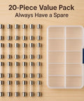 20 Pack 5A 125V Fast Blow Glass Fuses 5x20mm Replacement Kit with storage box, arranged on wooden surface