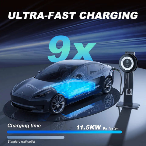 Level 2 EV Charger For Home Use, 11.5kW Fast 50A Charging Station With 27.3ft Cable, J1772 Wall Charger illustration