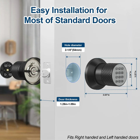 Easy install Keyless Entry Digital Door Lock With Keypad For Bedroom Home Office No Key Hassle Auto Lock Handle on door