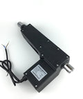 250mm Stroke DC Linear Actuator 12V or 24V electric actuator side view, black casing, visible wires, metal gear, for industrial equipment