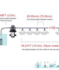 Diagram of Outdoor Misting Cooling System Kit With Pump And Filter 49.2 Ft Misting Line With 20 Brass Nozzles layout