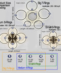 Size comparison of 33.3 Inch Dimmable LED Ceiling Light and other models; six-ring option measures 33.3 inches.