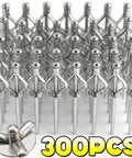 Close-up of Aluminum Alloy Blind Rivets Kit 200 Pcs M4 With Round Head Tri Fold Design For Metal Diy Projects packed together