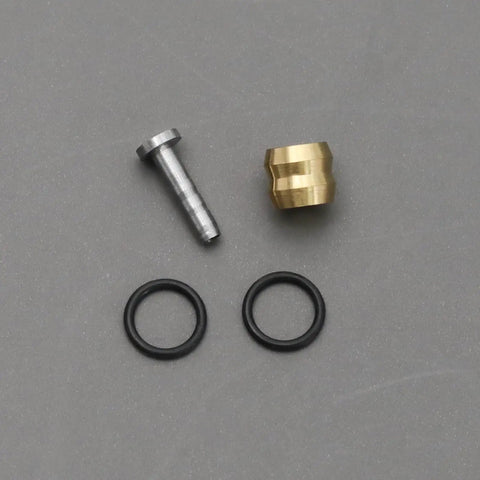 Installation components for Five Wire Hydraulic Brake Hose Set For Mountain Bikes With Dope Performance, including fittings.