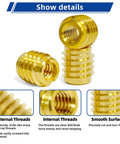 Wood Threaded Inserts Kit Brass M3-0.5 Knife Thread Inserts 10 Pack with highlighted details and smooth surface features.