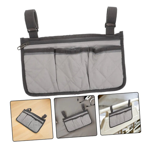 Must Have Bedside Organizer With Four Pockets And Adjustable Straps Hanging Bed Rail Storage Bag With Cup Holder And Zippered Pouch