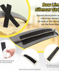 Recurve Bow String Silencers Kit With Fur Arrow Rest And Adhesive Bow Limb Silencers close-up on limb silencer with adhesive backing