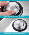 Two Pack Stainless Steel Kitchen Sink Stopper Sets With Large Wide Rim Three Point Three Five Inches Diameter No Tools Needed