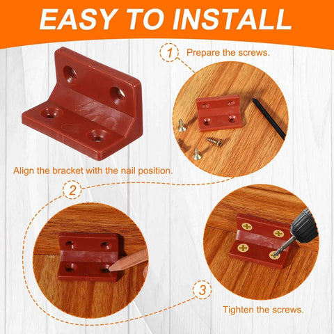 Step-by-step installation guide for The Real Deal 50 Pack Yellow Large Square L Brackets 1.5 By 0.9 Inch Thick Plastic Corner Braces With Screws.