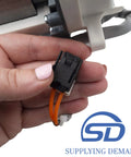 Close-up of hand holding wire connector for Front Load Washer Drain Pump Assembly Replacement For WH23X24178 WH23X28418 WH23X27574 B40-3A01 120V 60Hz 1.25A Fits Front Load Washers Replacement Part AP6889136 PS12723115 4958182