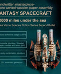 3D Wooden Steampunk Spaceship Puzzle Kit For Adults With Mortise Tenon Joinery, Wall Hanging Display, Sci Fi Submarine Vessel Model