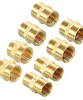 Solid Brass Pipe Fitting Connector Set 1 Eighth Inch To 1 Half Inch FNPT To FNPT Hose Couplers For Plumbing, Brass Adapters in multiple sizes